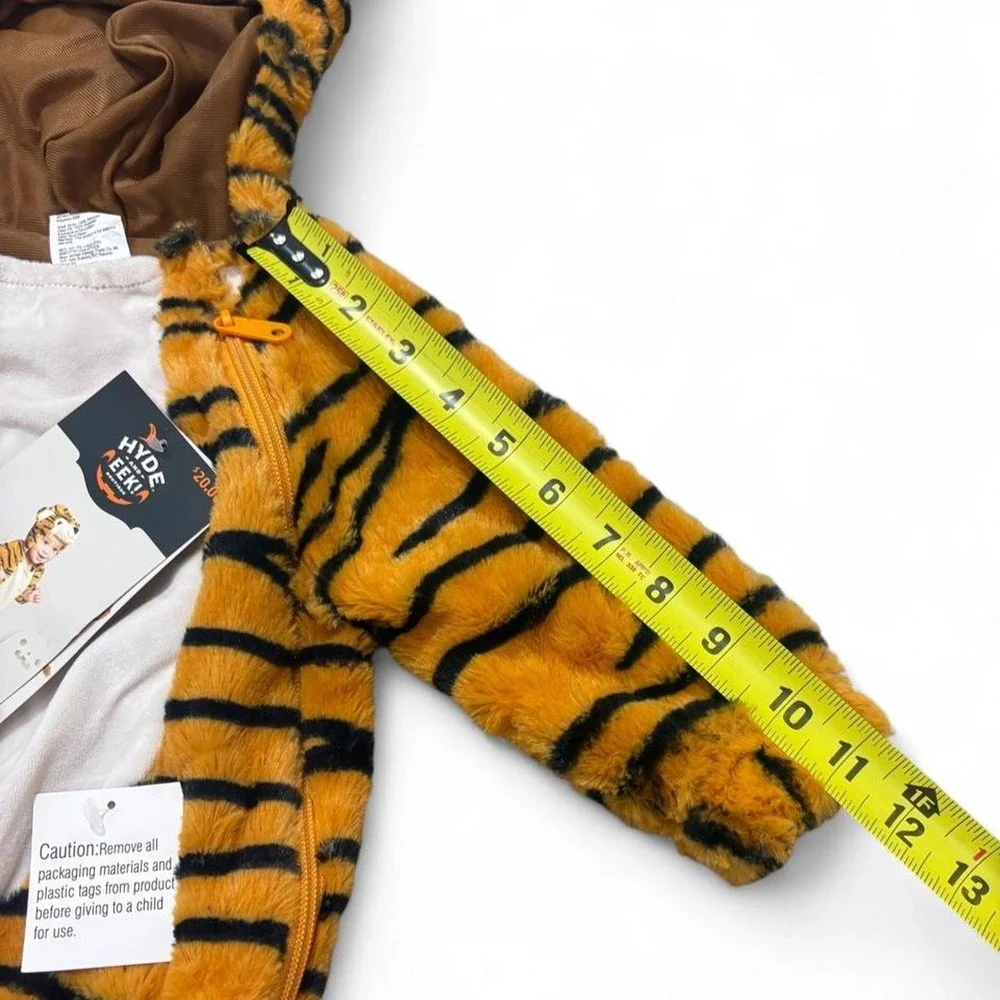 NWT Tiger Plush Bodysuit Costume Cosplay Safari Halloween Kids 0-6M Hyde & Eek